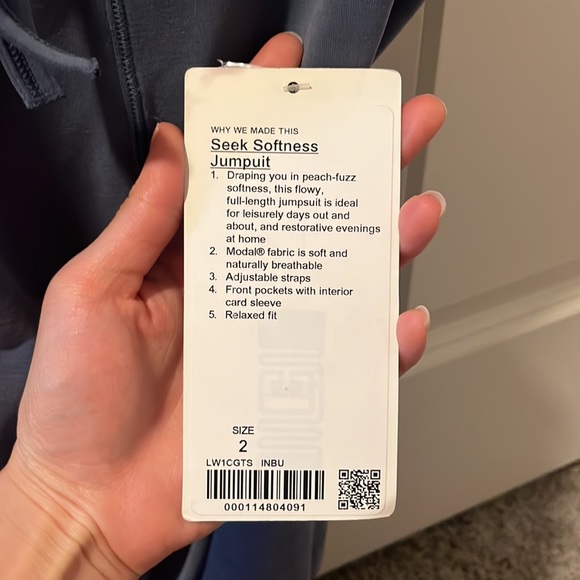 Lululemon Seek Softness Jumpsuit Ink Blue Size 2 - Picture 3 of 3